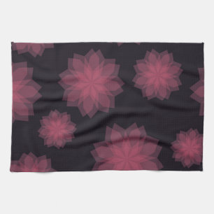 Pink, cool, trendy, modern flower abstraction kitchen towel
