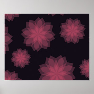 Pink, cool, trendy, modern flower abstraction poster