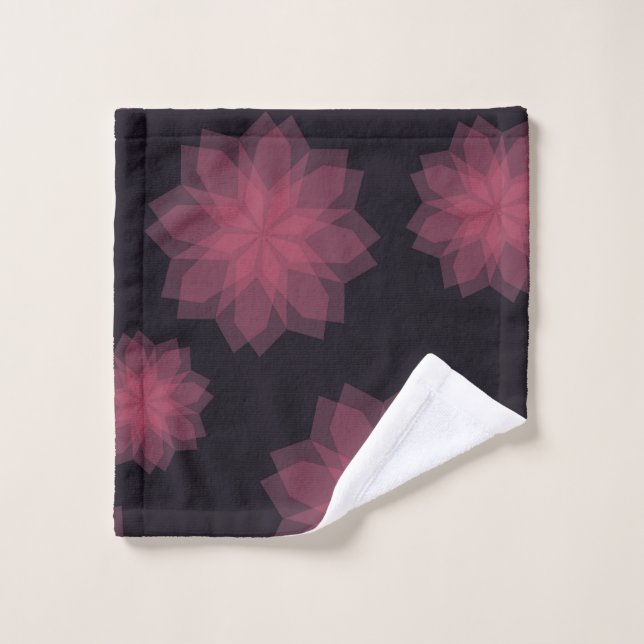 Pink, cool, trendy, modern flower abstraction wash cloth (Wash Cloth)