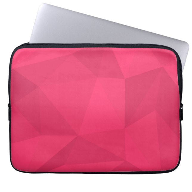 Pink, cool, unique, trendy triangle illustration laptop sleeve (Front)
