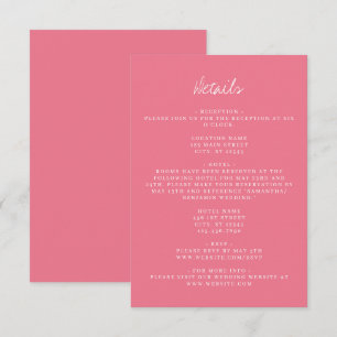 Pink Coordinate Wedding Details Enclosure Card