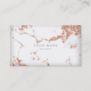 Pink Copper White Grey Carrara Marble Appointment Card