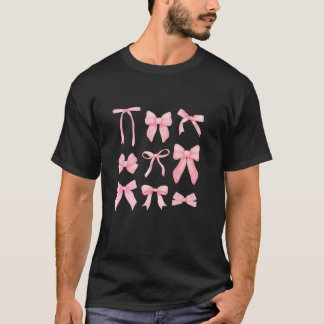 Pink Coquette Aesthetic Ribbon Bows T-Shirt