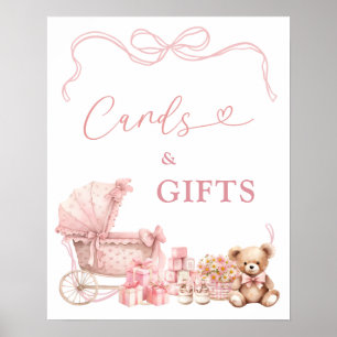 Pink Coquette Baby Carriage Cards and Gifts Poster