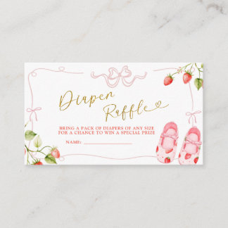 Pink Coquette Baby Clothes Berry Diaper Raffle Enclosure Card