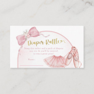 Pink Coquette Ballerina Baby Shower Diaper Raffle Enclosure Card