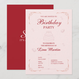 Pink Coquette Birthday Invitation