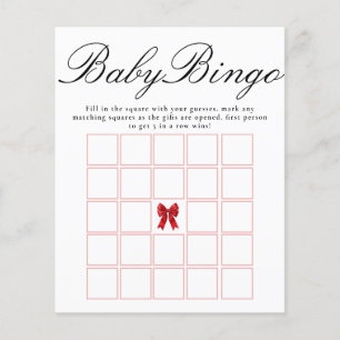 Pink Coquette Bow Baby Bingo Shower Game