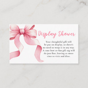Pink Coquette Bow Baby Shower Display Shower Enclosure Card