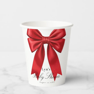 Pink Coquette Bow Baby Shower Paper Cup