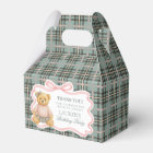 Pink Coquette Bow Bear Girl Birthday Favor Box