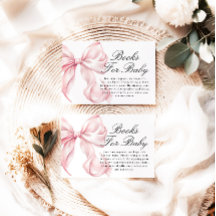 Pink Coquette Bow Books For Baby Card