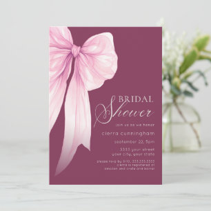 Pink Coquette Bow Bridal Shower Invitation