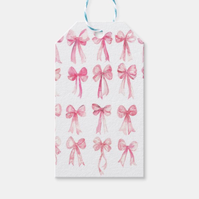 pink coquette bow gift tags (Front)