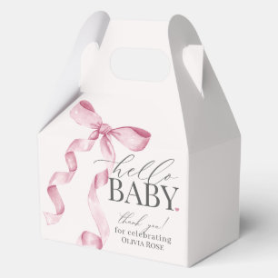 Pink Coquette Bow Girl Baby Shower Gift Favor Box