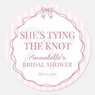 Pink Coquette Bow Pastel Bridal Shower Seal