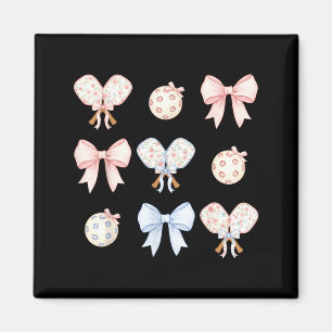 Pink coquette bow pickleball mom grandma aesthetic magnet