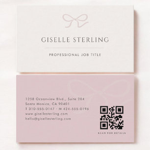 Pink Coquette Bow QR Code Business Card
