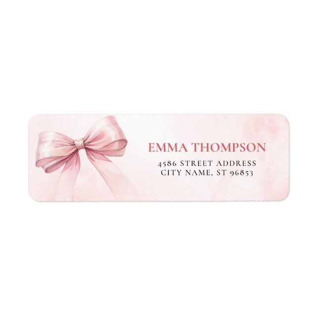 Pink Coquette Bow Return Address (Front)