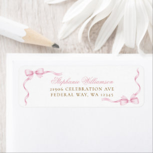 Pink Coquette Bow Return Address