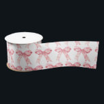 Pink Coquette Bow Satin Ribbon<br><div class="desc">This fun and whimsical ribbon features watercolor pink coquette bow ribbon.</div>