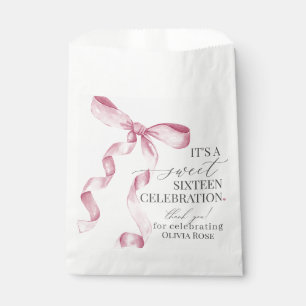 Pink Coquette Bow Sweet 16 Birthday Party Dessert Favour Bag