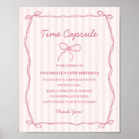 Pink Coquette Bow Time Capsule Birthday Game