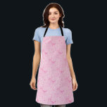 Pink Coquette Bows Hearts Girly Apron<br><div class="desc">Whimsical and coquette apron featuring hand drawn illustration of pink bows and hearts.</div>
