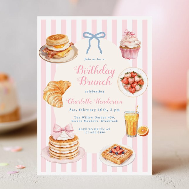 Pink Coquette Brunch Birthday Invitation (Creator Uploaded)