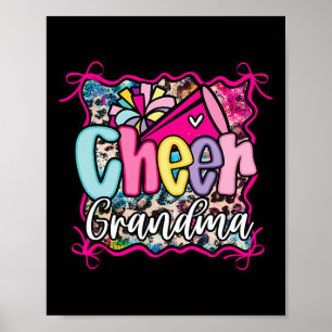 Pink Coquette Cheer Grandma Cheerleading Pom Megap Poster