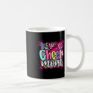 Pink Coquette Cheer Mom Mama Cheerleading Pom Mega Coffee Mug