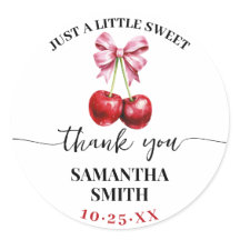 Pink Coquette Cherry Baby Shower Party Favour