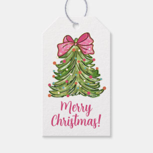 Pink Coquette Christmas Tree, Custom Gift Tags