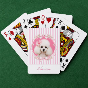 Pink Coquette Custom Pet Dog Photo Playing Cards