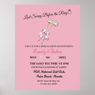 Pink Coquette Golf "Last Swing Before The Ring" Poster