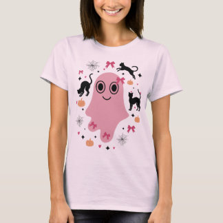 Pink Coquette Halloween Ghost T-Shirt