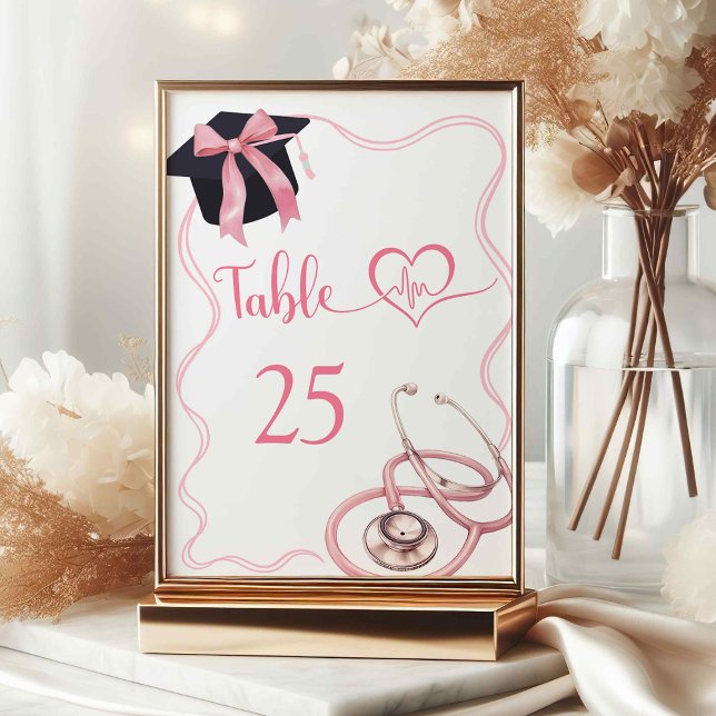 Pink Coquette Nurse Graduation Table Number (Creator Uploaded)