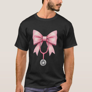 Pink Coquette Nurse Stethoscope Bow Nurse Apprecia T-Shirt