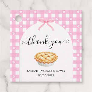 Pink Coquette Pie Baby Shower Thank You Favour Tags