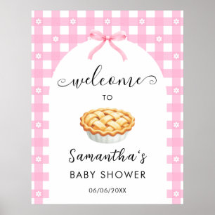 Pink Coquette Pie Baby Shower Welcome Poster