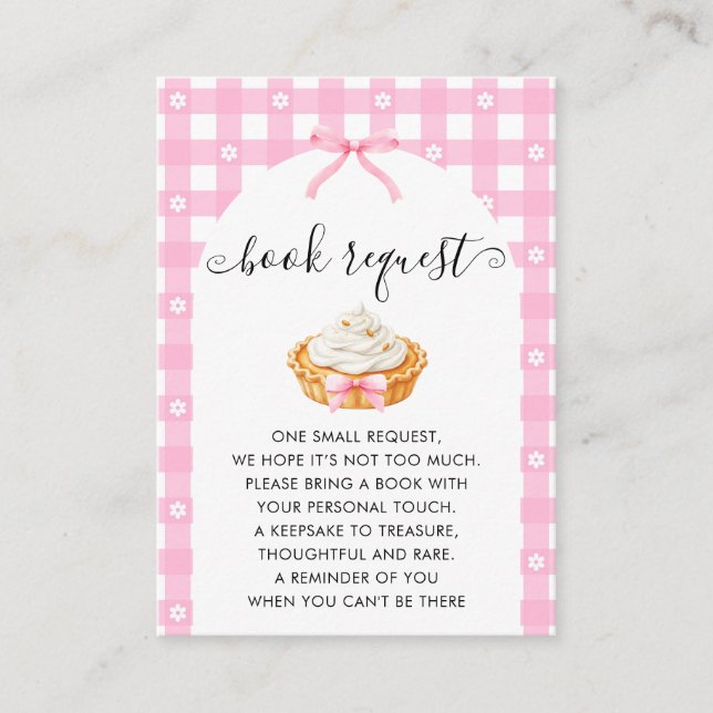 Pink Coquette Pumpkin Pie Book Request Enclosure Card (Front)