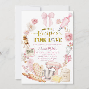 Pink Coquette Recipe for Love Baking Invitation