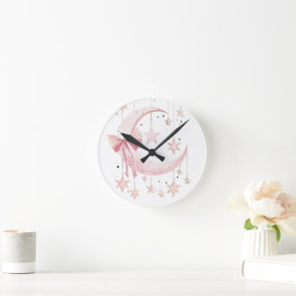 Pink Coquette  Round Clock