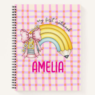 Pink Coquette School Pencil Spiral Notebook