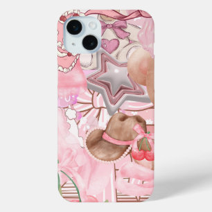 Pink Coquette Stickers  iPhone 15 Mini Case