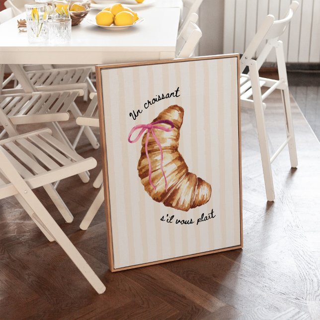 Pink Coquette Un Croissant S'il Vous Plaît Poster (Créateur téléchargé)