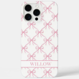 Pink Coquette Watercolor Bows iPhone 16 Pro Max Case