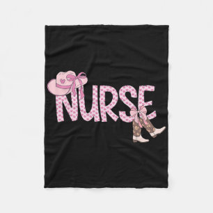 Pink Coquette Western Cowgirl Nurse Nursing Fleece Blanket