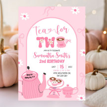 Pink Coquette Whimsical Retro Tea 2nd Birthday