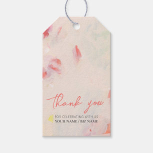 Pink & Coral Abstract Floral Art Gift Thank you Tags